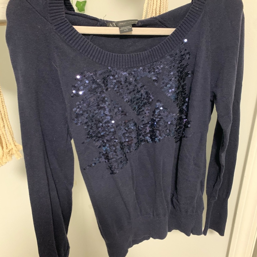 Armani exchange long sleeve with sparkle